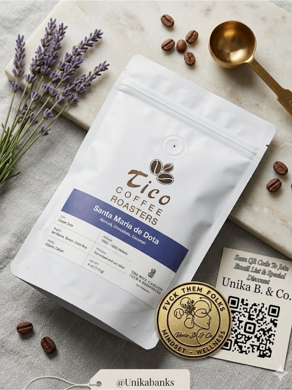 Santa Maria de Dota - White & Blue Coffee Bag